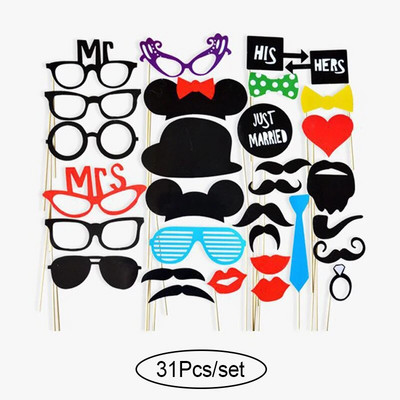 „Pasidaryk pats“ nuotraukų būdelės rekvizitai Linksmi vestuvių papuošimai Fotobūdelės rekvizitai Kūdikių nuotakų dušas „MrMrsJust Married“ vestuvių renginių vakarėlio reikmenys