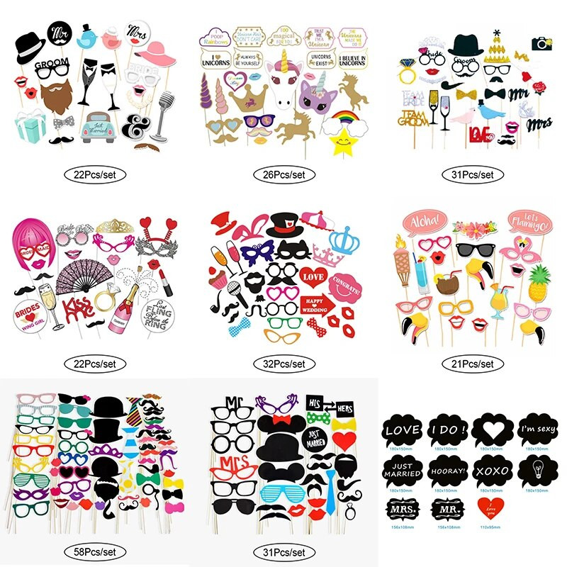 „Pasidaryk pats“ nuotraukų būdelės rekvizitai Linksmi vestuvių papuošimai Fotobūdelės rekvizitai Kūdikių nuotakų dušas „MrMrsJust Married“ vestuvių renginių vakarėlio reikmenys