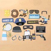 Реквизит за снимки Police Party Booth Halloween Decors Birthday Halloween Prop Decor Thief Graduation Supplies Decoration Stick Role