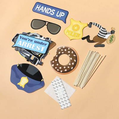 Реквизит за снимки Police Party Booth Halloween Decors Birthday Halloween Prop Decor Thief Graduation Supplies Decoration Stick Role