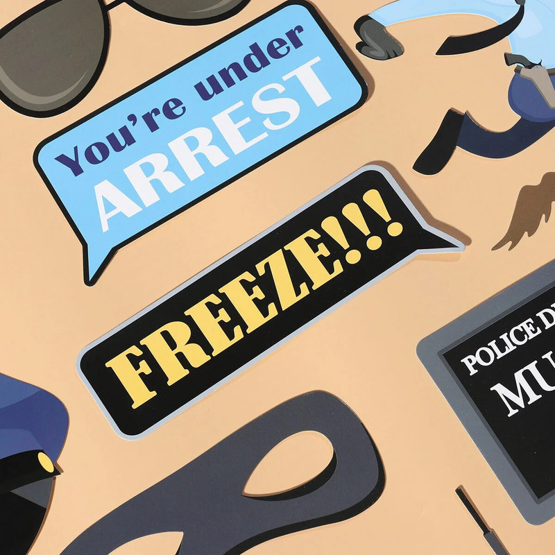 Реквизит за снимки Police Party Booth Halloween Decors Birthday Halloween Prop Decor Thief Graduation Supplies Decoration Stick Role