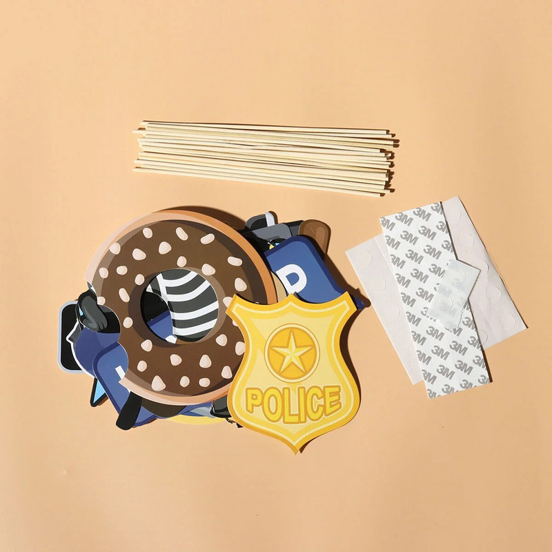 Реквизит за снимки Police Party Booth Halloween Decors Birthday Halloween Prop Decor Thief Graduation Supplies Decoration Stick Role