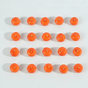 20/60Pcs Small Berries Artificial Plastic Flower Model Orange Stamen Pearlized Προσομοίωση γάμου γυαλί ρόδι Διακόσμηση