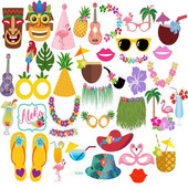 „Luau“ vakarėlio reikmenys „Luau“ nuotraukų stendo reikmenų rinkinys „Aloha“ Havajų atogrąžų tiki gimtadieniai Vasaros paplūdimio baseino papuošimai Vakarėlio paslaugos