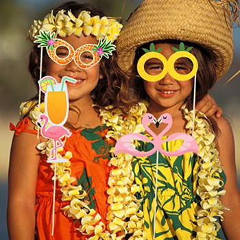Προμήθειες για πάρτι Luau Luau Photo Booth Σετ στηρίγματα Aloha Χαβάης Τροπικό Tiki Γενέθλια Καλοκαιρινή διακόσμηση πισίνας Μπομπονιέρες για πάρτι