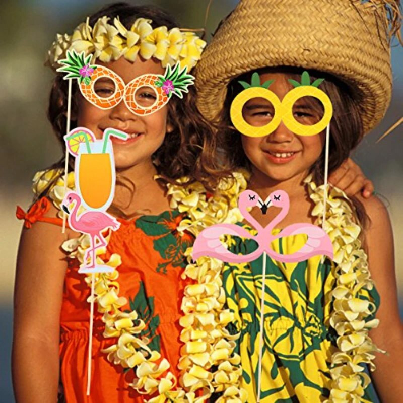 „Luau“ vakarėlio reikmenys „Luau“ nuotraukų stendo reikmenų rinkinys „Aloha“ Havajų atogrąžų tiki gimtadieniai Vasaros paplūdimio baseino papuošimai Vakarėlio paslaugos
