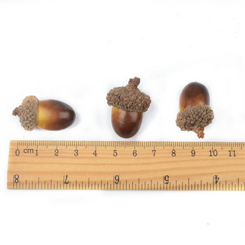 60 ΤΕΜ. Τεχνητά Μίνι Βελανίδια 3 cm, Fake Fruit Props Lifelike Oak Nut Plants Μοντέλο χειροτεχνίας για διακόσμηση τραπεζιού κουζίνας σπιτιού