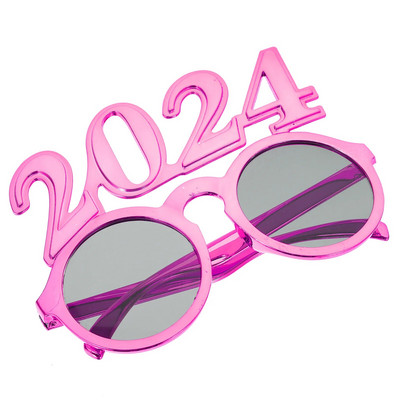 2024 Glasses Party Glasses Props Πρωτοχρονιάτικα ντεκόρ Πλαστική πινακίδα αριθμού πολύχρωμη