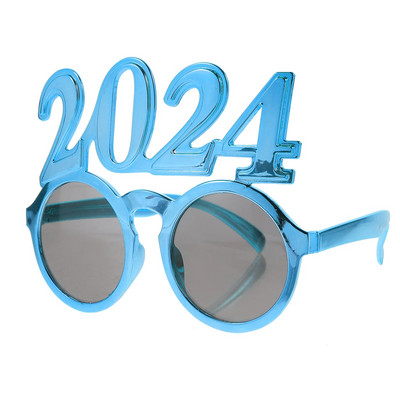 2024 Glasses Party Glasses Props Πρωτοχρονιάτικα ντεκόρ Πλαστική πινακίδα αριθμού πολύχρωμη