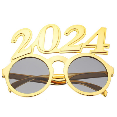 2024 Glasses Party Glasses Props Πρωτοχρονιάτικα ντεκόρ Πλαστική πινακίδα αριθμού πολύχρωμη