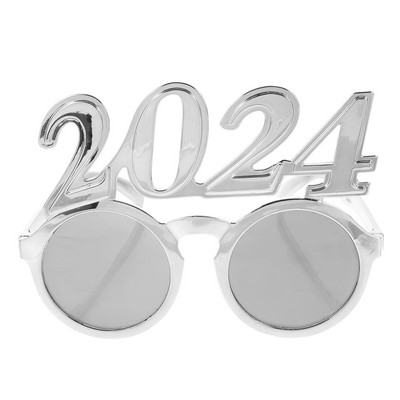 2024 Glasses Party Glasses Props Πρωτοχρονιάτικα ντεκόρ Πλαστική πινακίδα αριθμού πολύχρωμη