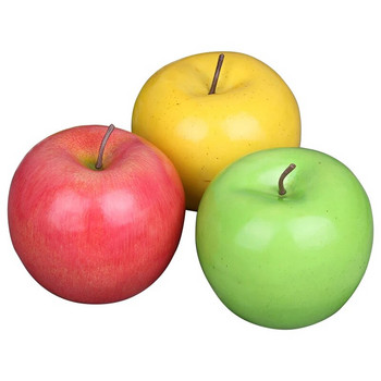 Ροζ Κόκκινο Πράσινο Κίτρινο Τεχνητό Μήλο Σπίτι Διακόσμηση Σαλονιού Υπνοδωμάτιο Ψεύτικα φρούτα Προμήθειες για γιορτινό πάρτι Τεχνητά φρούτα