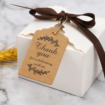 50 бр. Благодарим ви, че празнувате с нас Опаковка за картички Декорация Сватбен подарък за гости Парти за рожден ден Направи си сам етикети 3x5 см хартиени етикети