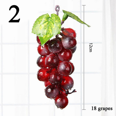 Mākslīgie augļi Viltus zaļās vīnogas Plastmasas viltoti dekoratīvie augļi Dzīvīgi Mājas Kāzu ballīte Dārza dekors Mini Simulācijas Augļi