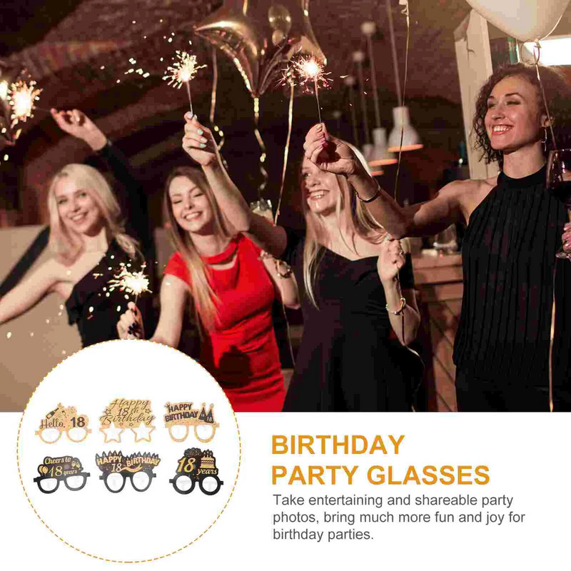 6 vnt. 50-ojo akiniai gimtadienio proga Akiniai nuo saulės Popieriniai akiniai vyrams Gimtadienio vakarėliui Akiniai Popieriaus dekoravimo reikmenys