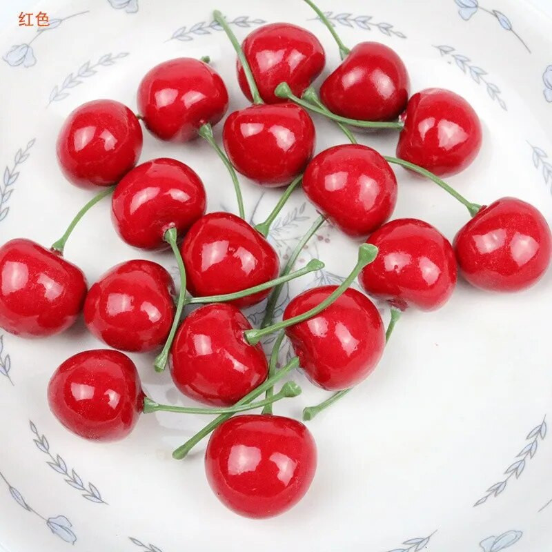 30 τεμ. Fake Cherry Artificial Fruit Model Simulation Cherry Ornament Craft Food Photography props Διακόσμηση για το πάρτι Διακόσμηση σπιτιού