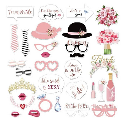 1 Σετ Team Bride Paper Party Photo σκηνικά Bride To Be Wedding Party Bride Shower Hen Party Photo Decoration