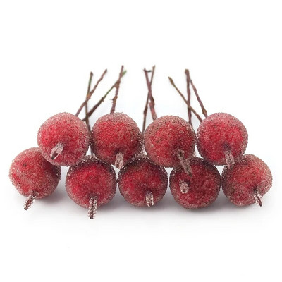 Lēti 10gab Mini mākslīgais ābolu stikla ogu kāzu dekorācijas simulācijas auglis putekšņlapa DIY Ziemassvētku ballītes dāvanu ornaments