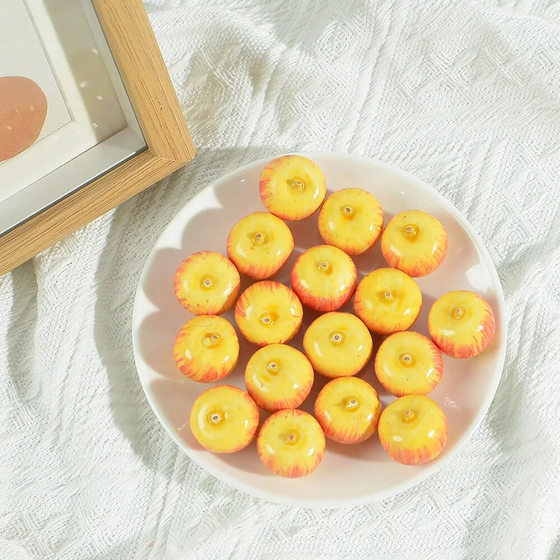 20/60 бр. Малки плодове Изкуствено пластмасово цвете Модел на тичинка на ябълка Перлена сватбена симулация Стъклен нар Декорация