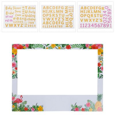 Havajų vakarėlio nuotraukų rėmelis Vasaros nuotraukų stendas Tropical Tiki, skirtas Havajų atogrąžų tiki gimtadienio dušui Vestuvių dušas
