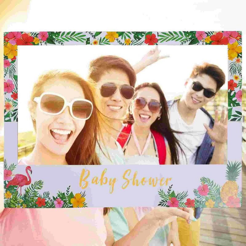 Havajų vakarėlio nuotraukų rėmelis Vasaros nuotraukų stendas Tropical Tiki, skirtas Havajų atogrąžų tiki gimtadienio dušui Vestuvių dušas