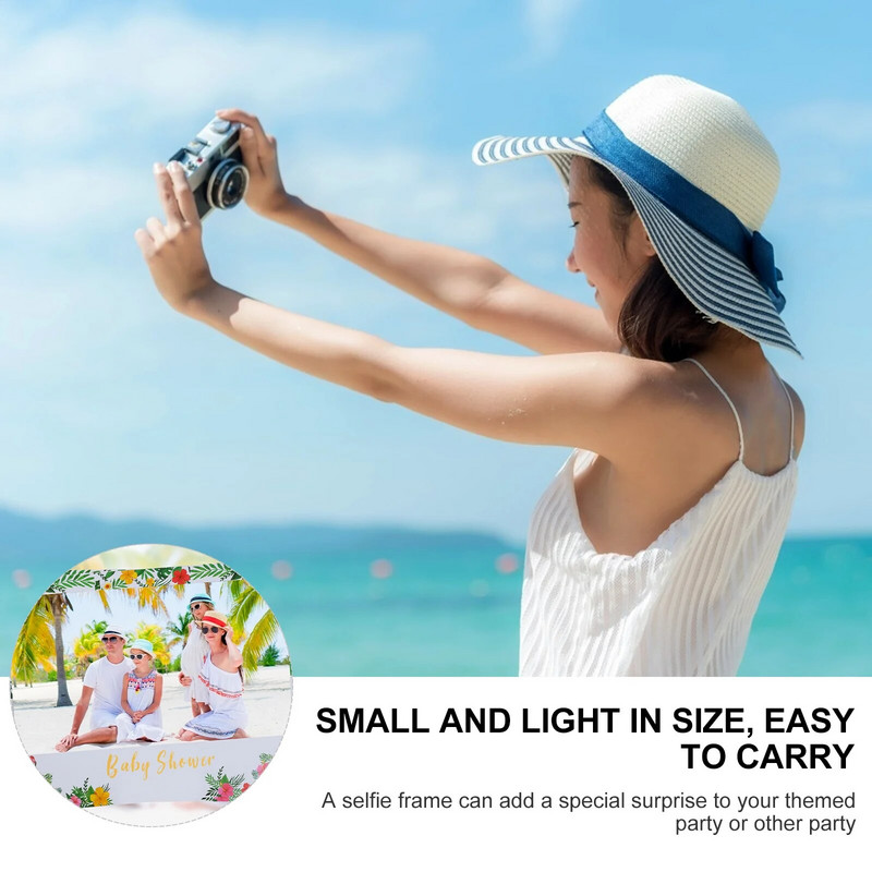 Havajų vakarėlio nuotraukų rėmelis Vasaros nuotraukų stendas Tropical Tiki, skirtas Havajų atogrąžų tiki gimtadienio dušui Vestuvių dušas