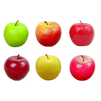 Τεχνητά μήλα προσομοιωμένα μήλα φρούτων Ψεύτικη οθόνη με φρούτα Κατάστημα σπιτιού Είδη διακόσμησης κουζίνας Κόκκινο πράσινο Διακόσμηση φωτογραφιών