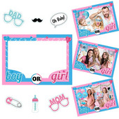 Nemek felfedése Photo Booth kellékek Baby Shower fiú vagy lány Neme Reveal Dekoráció Baba Shower Nem Reveal Party kellékek Gyerekek