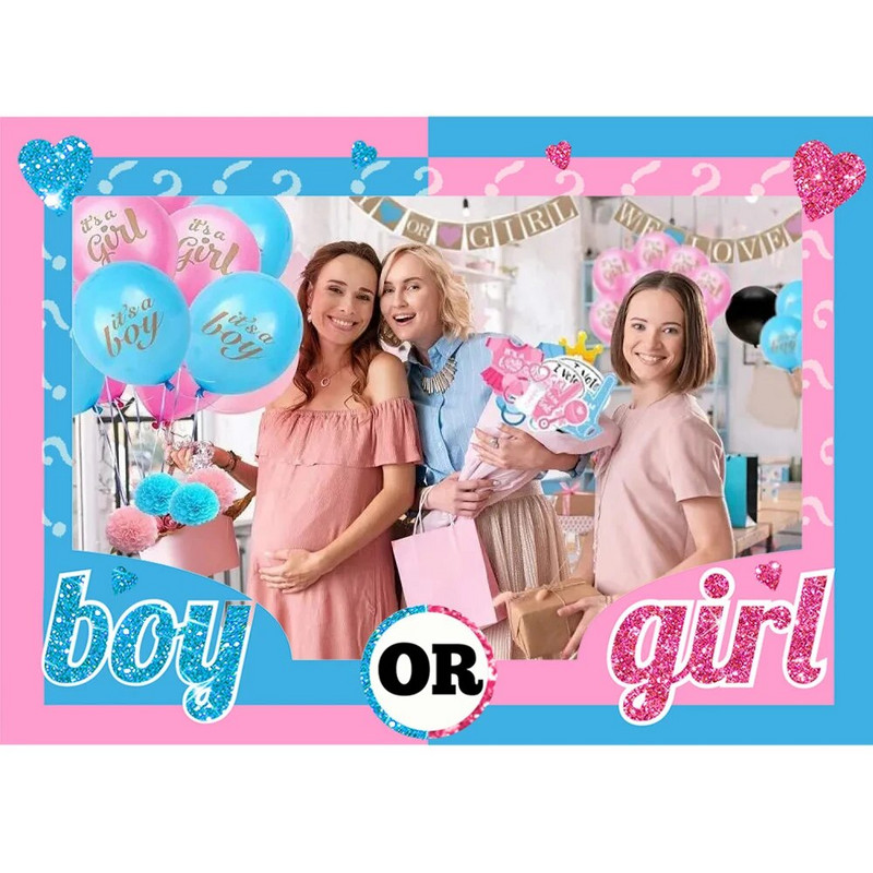 Nemek felfedése Photo Booth kellékek Baby Shower fiú vagy lány Neme Reveal Dekoráció Baba Shower Nem Reveal Party kellékek Gyerekek