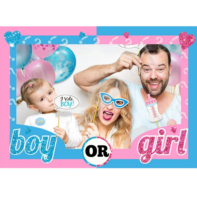 Nemek felfedése Photo Booth kellékek Baby Shower fiú vagy lány Neme Reveal Dekoráció Baba Shower Nem Reveal Party kellékek Gyerekek