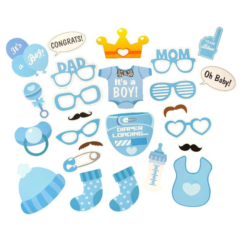 Kūdikių nuotraukų būdelės rekvizitai Lytis Atskleidžiantys vakarėlio berniuko ar mergaitės nuotraukų būdelės rekvizitus berniuko ar mergaitės dušo gimtadienio reikmenų dekorai