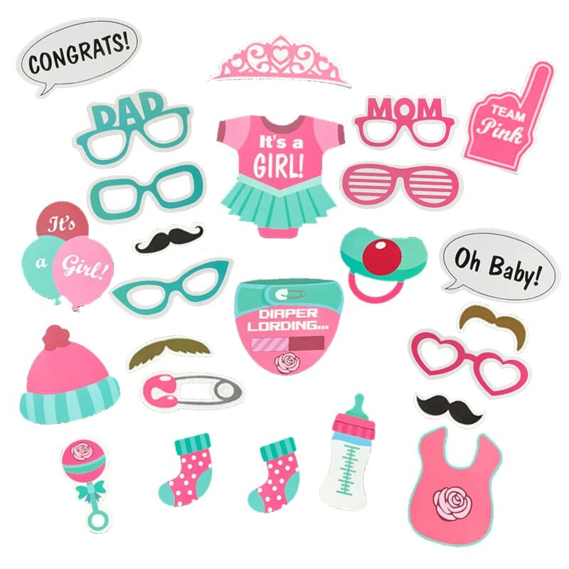 Kūdikių nuotraukų būdelės rekvizitai Lytis Atskleidžiantys vakarėlio berniuko ar mergaitės nuotraukų būdelės rekvizitus berniuko ar mergaitės dušo gimtadienio reikmenų dekorai