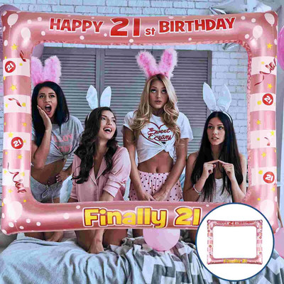 Cadru Foto Ziua de naștere Selfie Petrecere Gonflabilă 21St Stand Recuzită Poză Pvcblow Happy 18Th Rechizite Fotografie Copii 40th