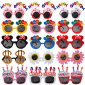 Sunčane naočale za havajske zabave, smiješne havajske naočale za tropsku otmjenu haljinu za zabavnu ljetnu zabavu, rekviziti za foto kabinu