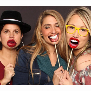 20Pcs/Set Adult Funny Lip Mouth DIY Photobooth Props Wedding Decoration DIY Photo Booth Birthday Party Wedding Decorations