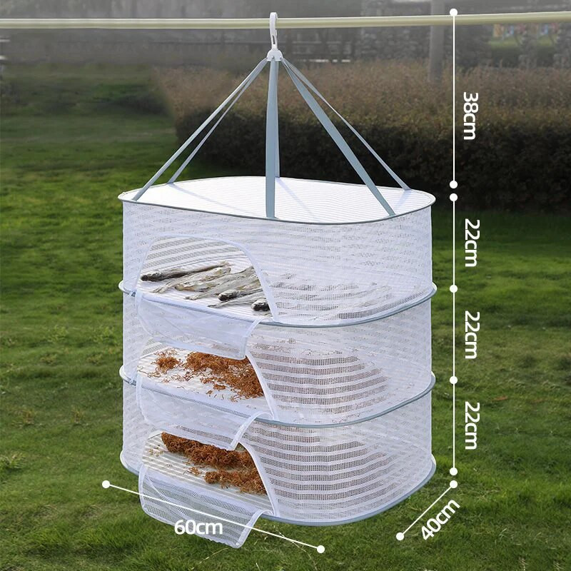Daugiafunkcis nešiojamas sulankstomas kelių sluoksnių kabantis džiovinimo tinklelis, skirtas džiovintoms prekėms. Daržovės, vaisiai, žolelės, drabužiai, netoksiškas poliesteris