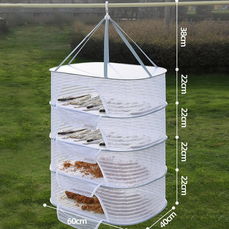 Daugiafunkcis nešiojamas sulankstomas kelių sluoksnių kabantis džiovinimo tinklelis, skirtas džiovintoms prekėms. Daržovės, vaisiai, žolelės, drabužiai, netoksiškas poliesteris