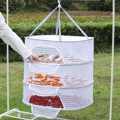 Трислойна мрежа за сушене на риба против комари Мрежа за здрави и издръжливи стоки Сушене на солена риба Артефакт за сушене