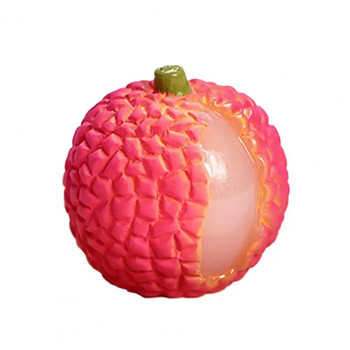 2021 Artificial Fruit Fake Lychee Strawberry Φιλικό προς το περιβάλλον Ζωηρή ρητίνη Μινιατούρα Φρούτα στηρίγματα για διακόσμηση σπιτιού