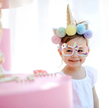 Unicorn Photo Props για παιδικό πάρτι γενεθλίων, χάρτινα ποτήρια, μονόκερος διακόσμηση, 8 τμχ