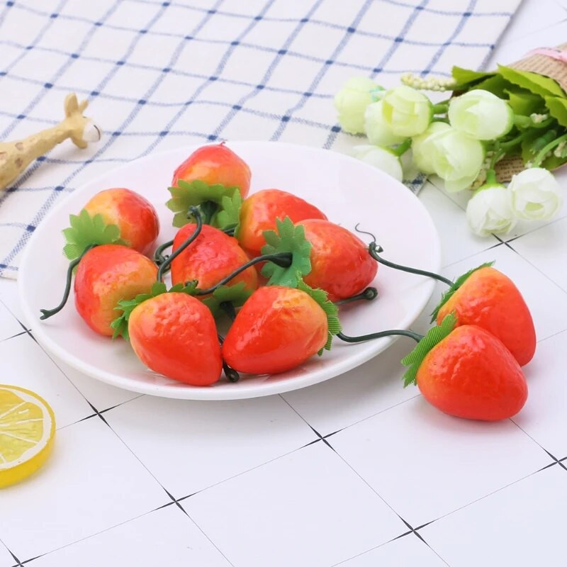 20 komada simulacije umjetnog limuna/jagode/jabuke/crvene breskve/šipaka s prikazom lažnog voća za kućnu zabavu