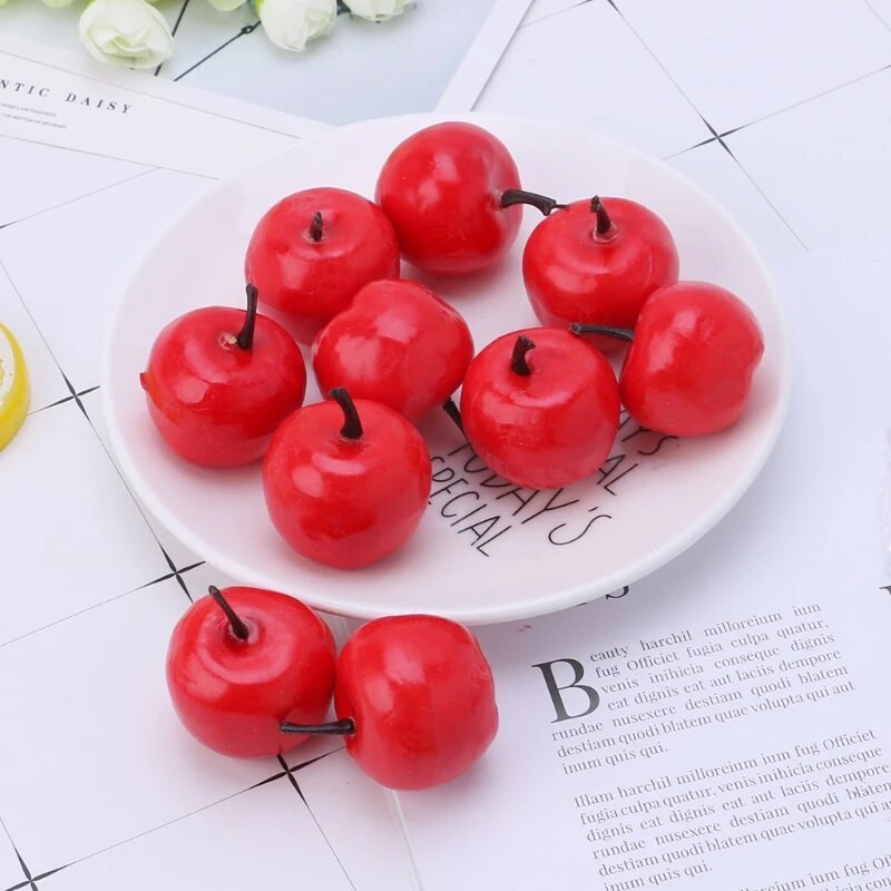 20 komada simulacije umjetnog limuna/jagode/jabuke/crvene breskve/šipaka s prikazom lažnog voća za kućnu zabavu