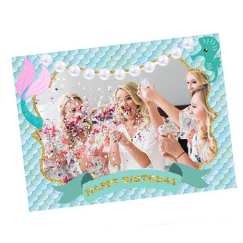 Θέμα Unicorn Mermaid Flamingo Photo Booth Props Πλαίσιο Προμήθειες για πάρτι γενεθλίων Baby Shower Νυφικό ντους Διακοσμήσεις γάμου