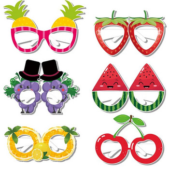 Ocean Mermaid Fruit Paper Glasses за деца, украса за лятно парти, фестивално парти, реквизит за снимки, 6 бр. в комплект