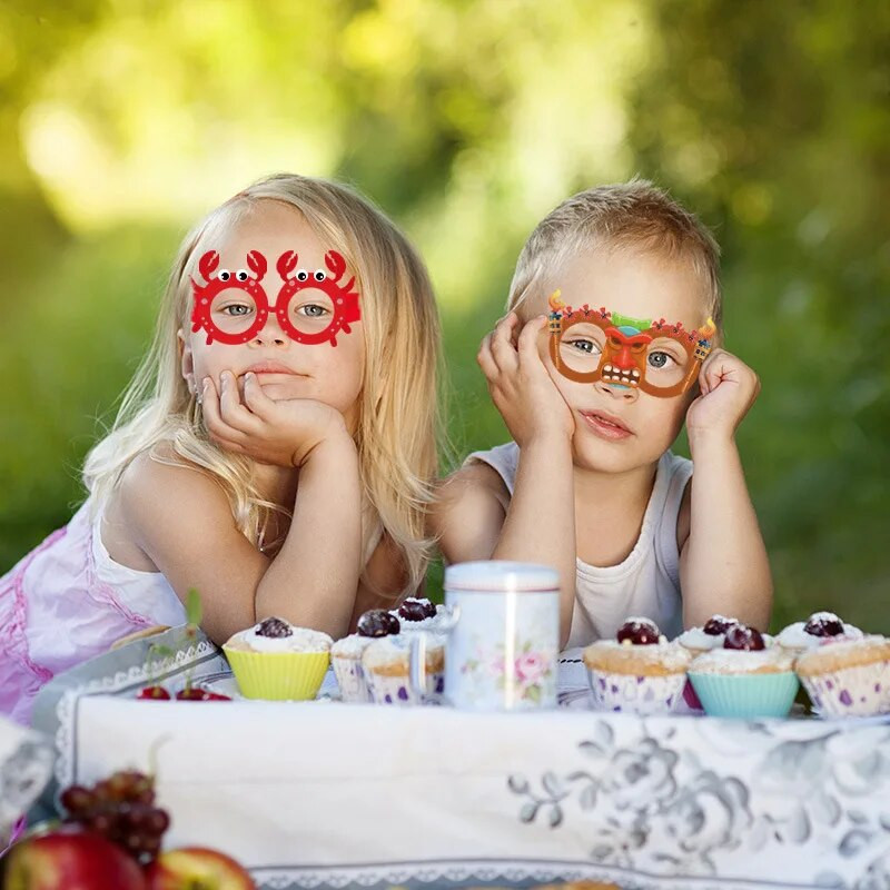 Ookeani merineitsi puuviljapaberist prillid lastele, suvepeo kaunistus, festivalipidu, fotorekvisiidid, 6 tk komplektis