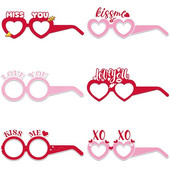 Set papirnatih naočala za Valentinovo, rekviziti za fotografije vjenčanja, 6 kom