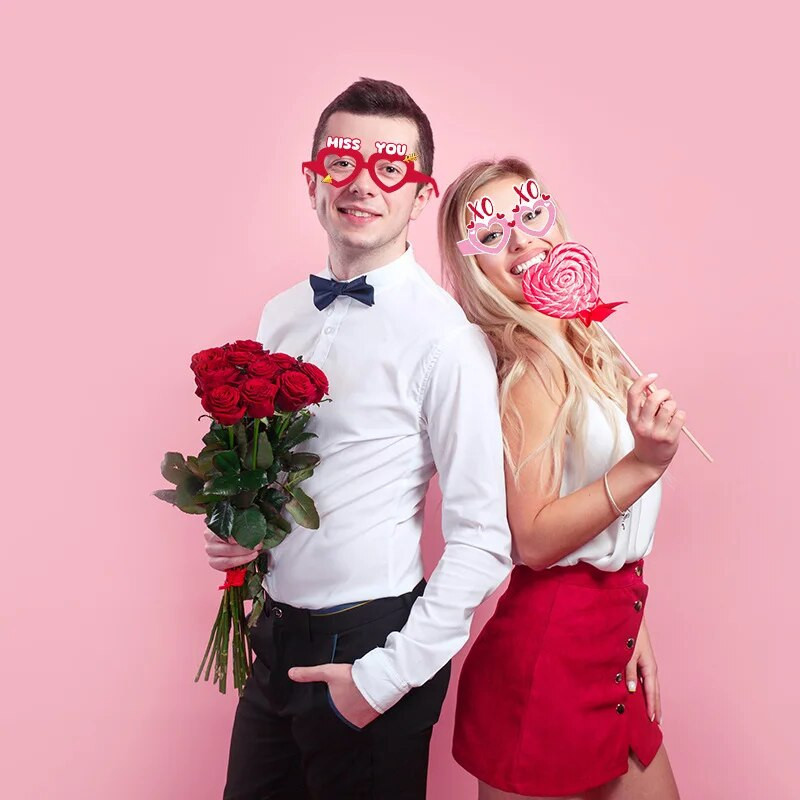 Set papirnatih naočala za Valentinovo, rekviziti za fotografije vjenčanja, 6 kom
