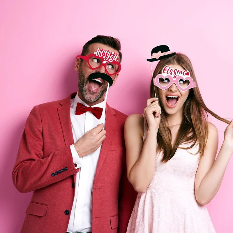 Set papirnatih naočala za Valentinovo, rekviziti za fotografije vjenčanja, 6 kom