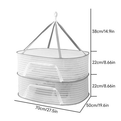 1 vnt. džiovinimo lentyna 1–3 sluoksnių sulankstomas žuvies tinklelis, netoksiškas poliesterio pluošto tinklelis, pakabinamas džiovinimo tinklelis krevetėms žuvies vaisiams