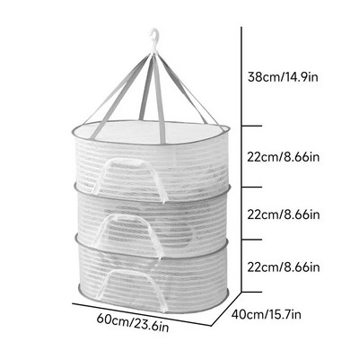1 vnt. džiovinimo lentyna 1–3 sluoksnių sulankstomas žuvies tinklelis, netoksiškas poliesterio pluošto tinklelis, pakabinamas džiovinimo tinklelis krevetėms žuvies vaisiams